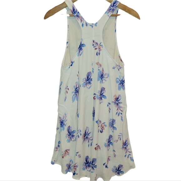 ASTR the Label Rena Racerback Dress Hibiscus Floral Swing Dress Beige/Pink XS - Picture 6 of 13
